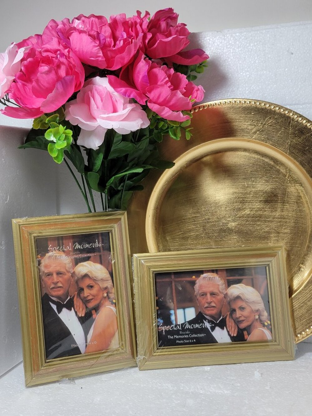 Gold Tone Wood Picture Frames Set of 2